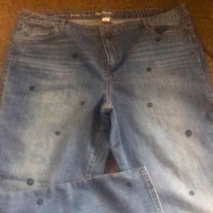 Only worn 3 times great condition beautiful royal blue flowers on them great buy